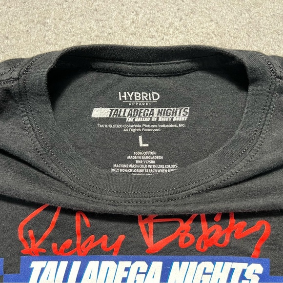 Talladega Nights Ricky Bobby T-Shirt Men’s Large Black Hybrid Apparel NASCAR - Picture 4 of 5